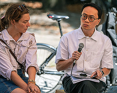 Statements und Diskussion KulturStadtQuartier (v.r.n.l.): Anna Heilgemeir, Anh-Linh Ngo