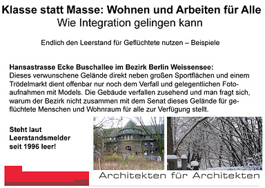 'Leerstand im Bestand nutzen!' Netzwerk Architekten für Architekten