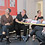 v.l.n.r. Emmi Stiegler, Moderator Dirk Bonnkirch, Prof. Inga Hahn, Jonas Trittmann sowie die Gewinner Paul Strobel und  Max Blake (vorne rechts)