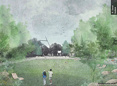 Visualisierung eines neuen Konzepts für den Görlitzer Park in Berlin von der Studentin der Landschaftsarchitektur Sarah Südfeld