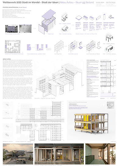 Nachwuchs-Wettbewerb Stadt im Wandel - Stadt der Ideen 2023, Platz 1, Leonidas Jakoby, Jolan Attia Cantzen: Abbau Aufbau – Bauen mit Bestand