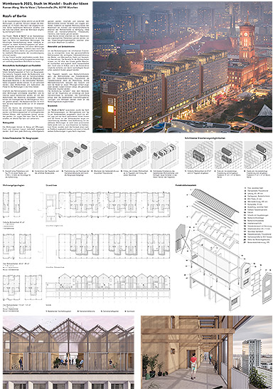 Nachwuchs-Wettbewerb Stadt im Wandel - Stadt der Ideen 2023, Platz 3, Ruonan Wang, Moritz Maier: Roofs of Berlin